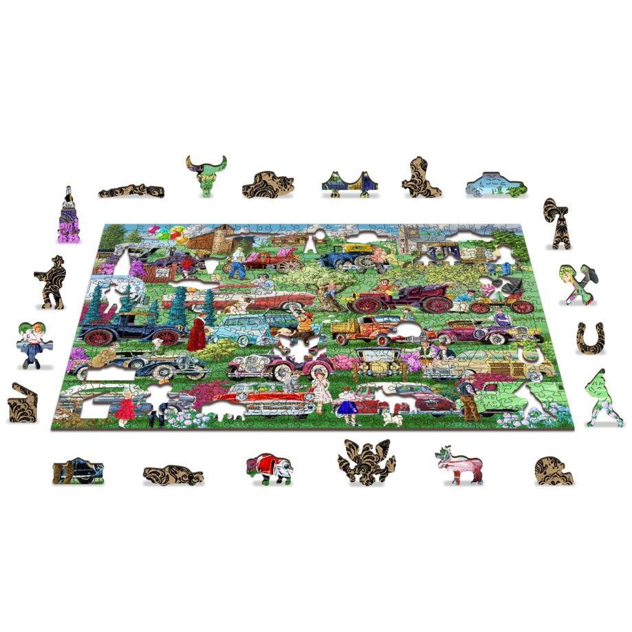 Vintage Cars 505 Piece Wood Jigsaw Puzzle Wooden City (ONLINE ORDER ONLY)