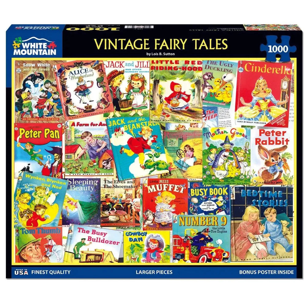 Vintage Fairy Tales 1000 Piece Jigsaw Puzzle White Mountain (ONLINE ORDER ONLY)