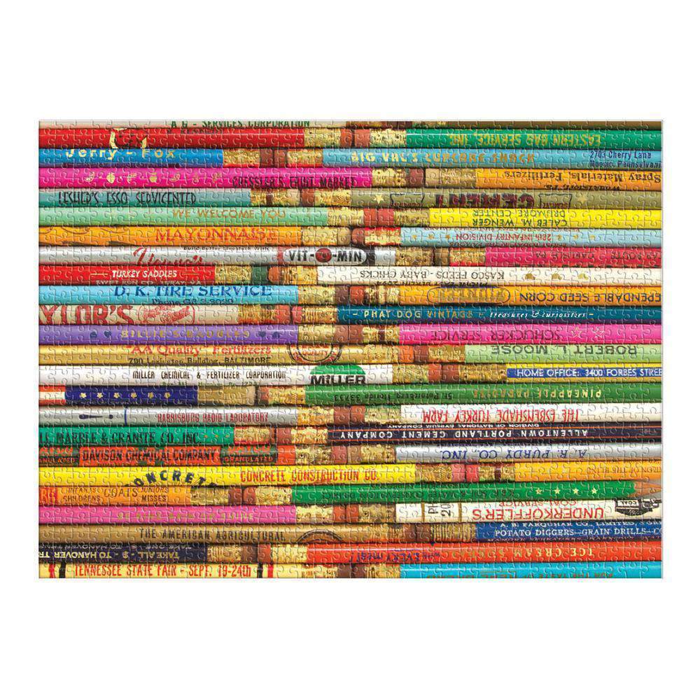 Vintage Pencils 1000 Piece Jigsaw Puzzle Galison (ONLINE ORDER ONLY)