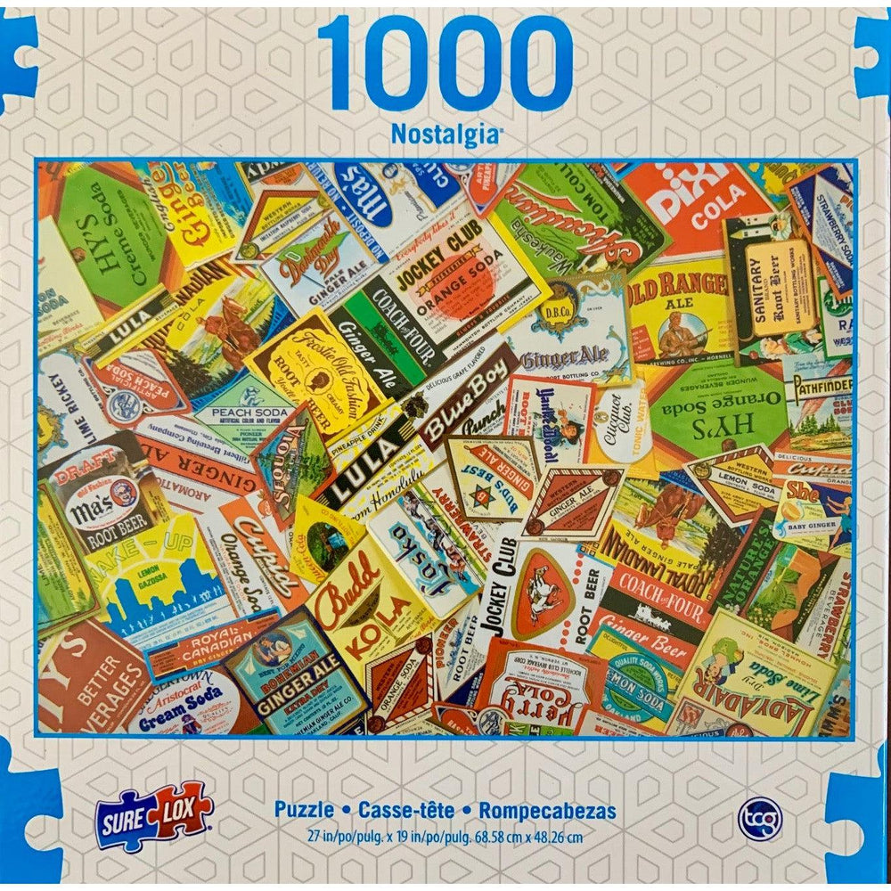 Vintage Soda Labels Nostalgia 1000 Piece Jigsaw Puzzle Sure Lox (ONLINE ORDER ONLY)