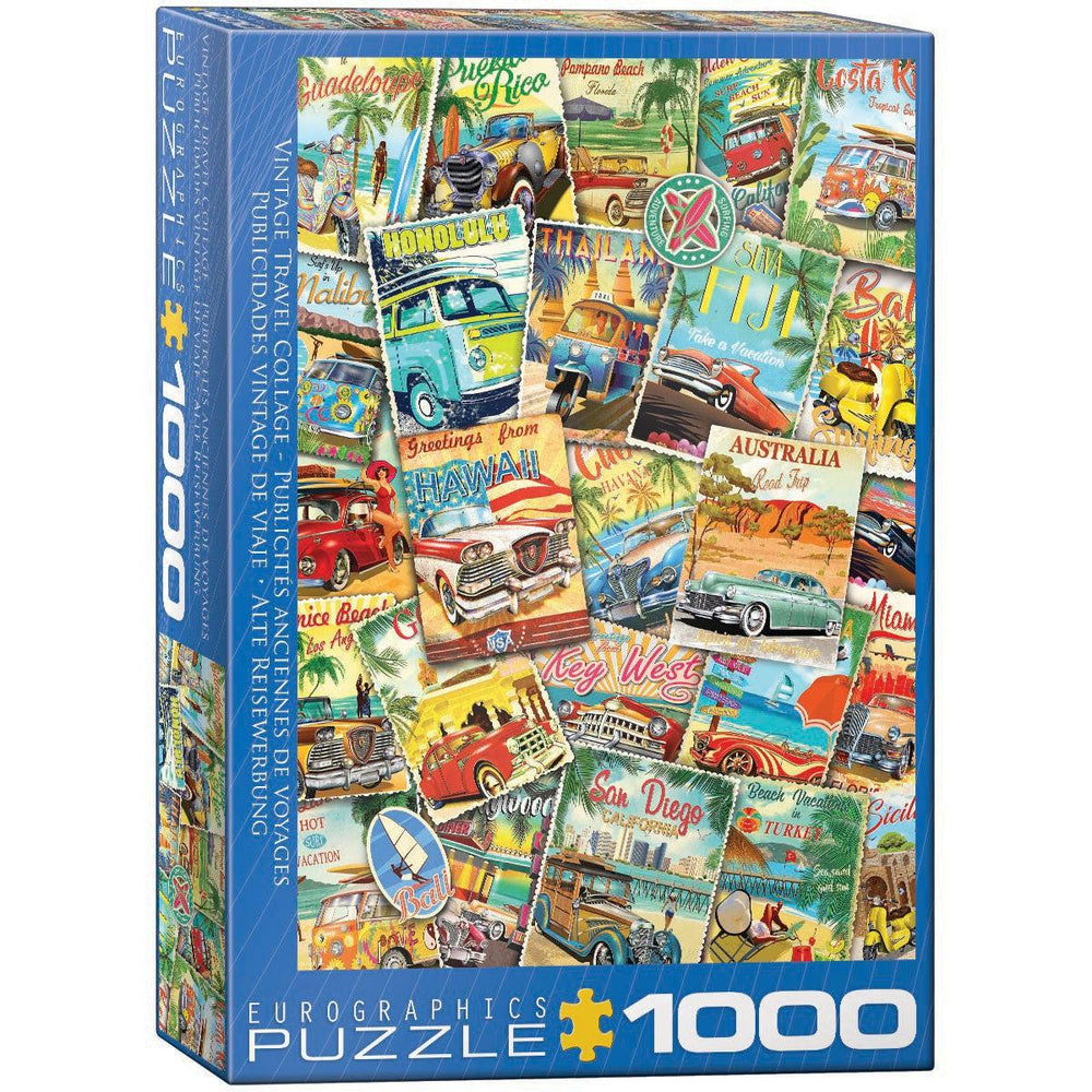Vintage Travel Collage 1000 Piece Jigsaw Puzzle Eurographics (ONLINE ORDER ONLY)