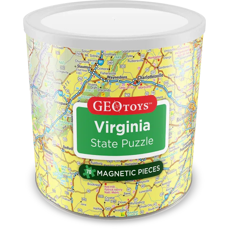 Virginia State 70 Piece Magnetic Jigsaw Puzzle Geotoys (ONLINE ORDER ONLY)