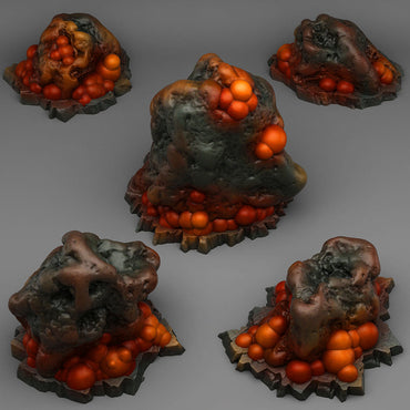 3D Printed Fantastic Plants and Rocks Virus Rocks 28mm - 32mm D&D Wargaming (Online Only)