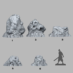 3D Printed Fantastic Plants and Rocks Virus Rocks 28mm - 32mm D&D Wargaming (Online Only)