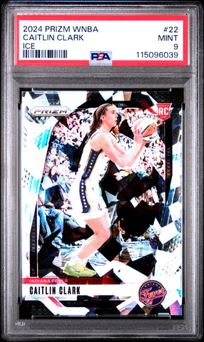 Graded 2024 Panini Prizm Caitlin Clark #22 Ice Rookie RC Basketball Card PSA 9 Mint (ONLINE ORDER ONLY)