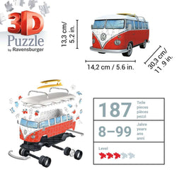 Volkswagen T1 Bus Surfer 187 Piece 3D Jigsaw Puzzle Ravensburger (ONLINE ORDER ONLY)