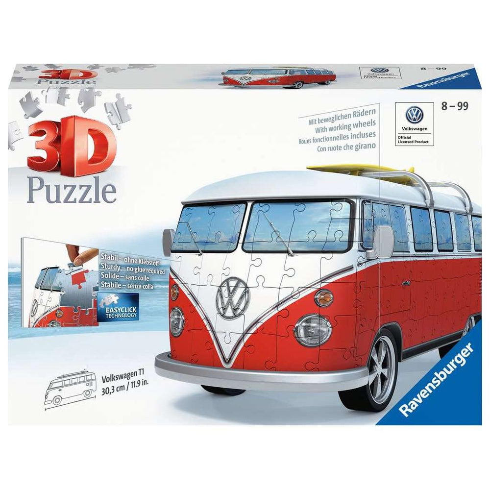 Volkswagen T1 Bus Surfer 187 Piece 3D Jigsaw Puzzle Ravensburger (ONLINE ORDER ONLY)