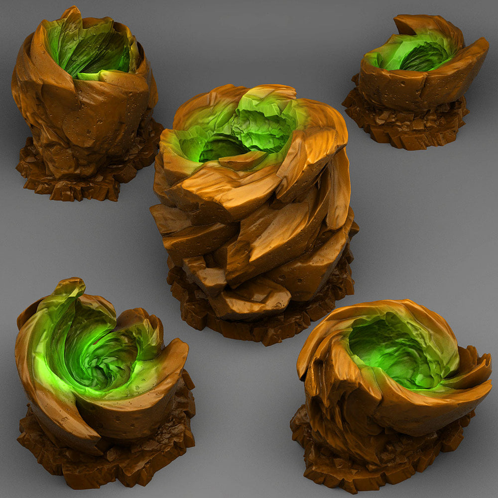 3D Printed Fantastic Plants and Rocks Vortex Stones 28mm - 32mm D&D Wargaming (Online Only)
