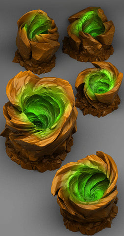 3D Printed Fantastic Plants and Rocks Vortex Stones 28mm - 32mm D&D Wargaming (Online Only)