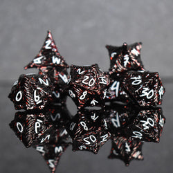 Pre-Order || Vortex Warp Metal Dice Set - Deep Red