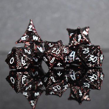 Pre-Order || Vortex Warp Metal Dice Set - Deep Red