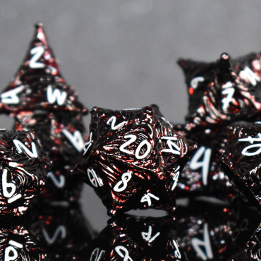 Pre-Order || Vortex Warp Metal Dice Set - Deep Red