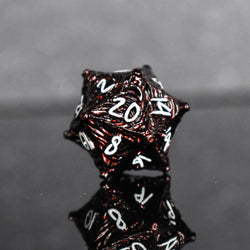 Pre-Order || Vortex Warp Metal Dice Set - Deep Red