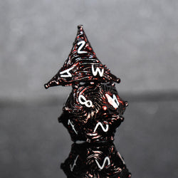 Pre-Order || Vortex Warp Metal Dice Set - Deep Red