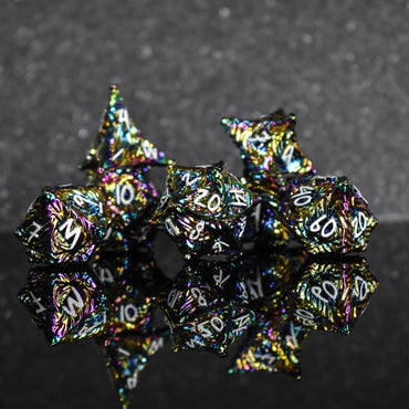 Pre-Order || Vortex Warp Metal Dice Set - Iridescent