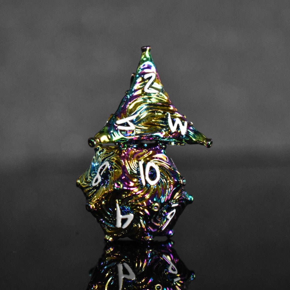 Pre-Order || Vortex Warp Metal Dice Set - Iridescent