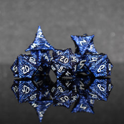 Pre-Order || Vortex Warp Metal Dice Set - Pearlescent Blue