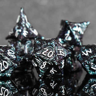 Pre-Order || Vortex Warp Metal Dice Set - Pearlescent Galaxy