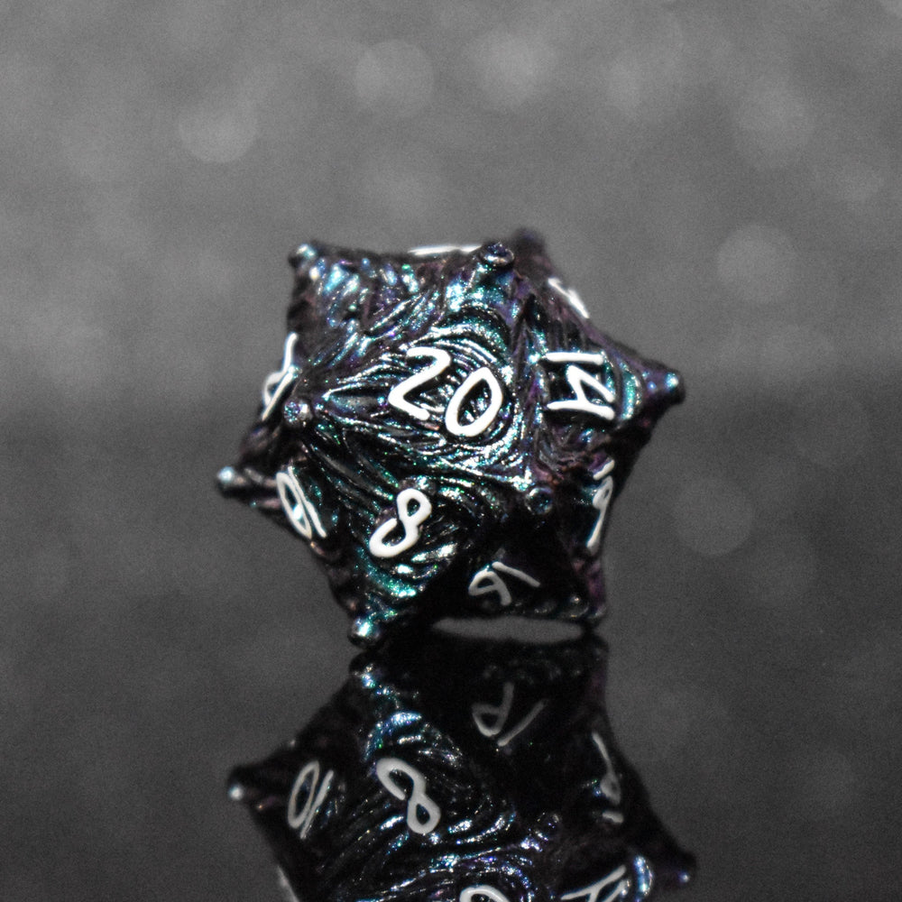 Pre-Order || Vortex Warp Metal Dice Set - Pearlescent Galaxy