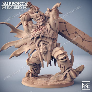 3D Printed Artisan Guild Vulkarion Fire Jotunn Champion Epic Bosses 28mm 32mm (Online Only)