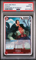 2023 ONE PIECE KINGDOMS OF INTRIGUE CHAKA #8 - PSA GEM MT 10 (Online Order Only)