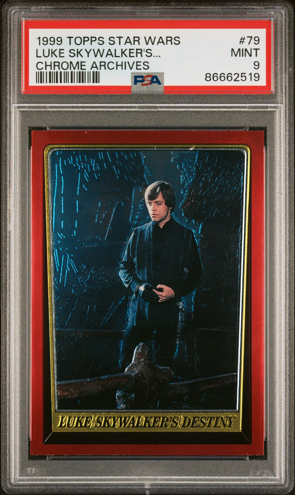 1999 TOPPS CHROME STAR WARS CHROME ARCHIVES LUKE SKYWALKER'S... CHROME ARCHIVES #79 - PSA 9 (Online Order Only)