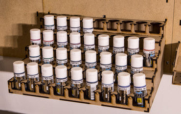 Wall Mount Paint Rack - 26mm, For Vallejo and Army Painter Style Dropper Bottles (Online Order Only)