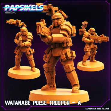 3D Printed Papsikels Cyberpunk Sci-Fi Watanabe Pulse Trooper Set - 28mm 32mm (Online Only)