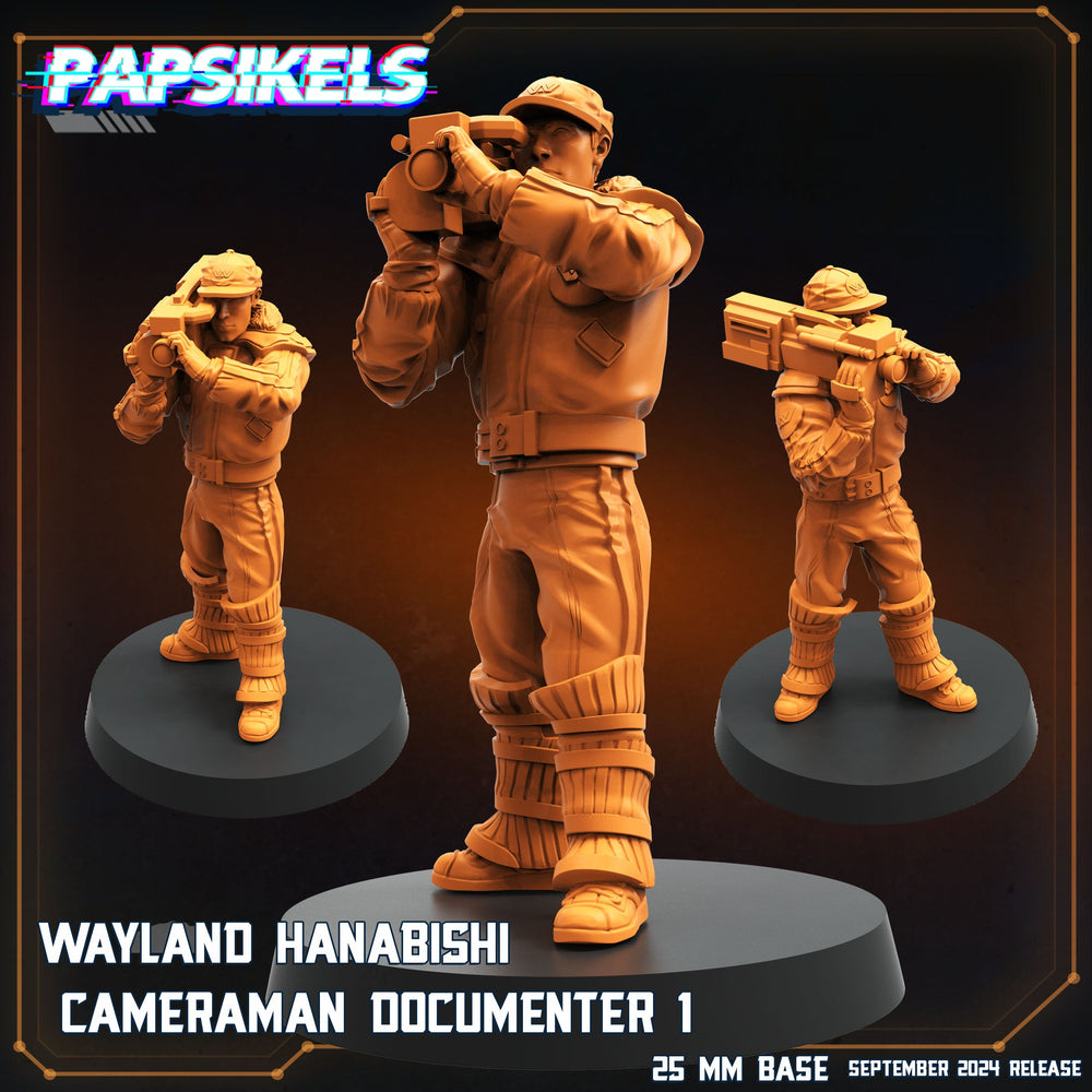 3D Printed Papsikels Wayland Hanabishi Cameraman Documenter Set SEPTEMBER 2024 SCIFI 28mm 32mm (Online Only)