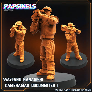 3D Printed Papsikels Wayland Hanabishi Cameraman Documenter Set SEPTEMBER 2024 SCIFI 28mm 32mm (Online Only)