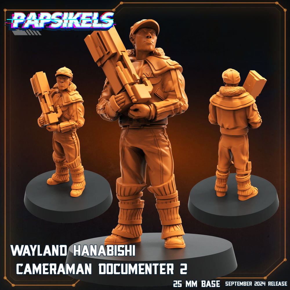 3D Printed Papsikels Wayland Hanabishi Cameraman Documenter Set SEPTEMBER 2024 SCIFI 28mm 32mm (Online Only)