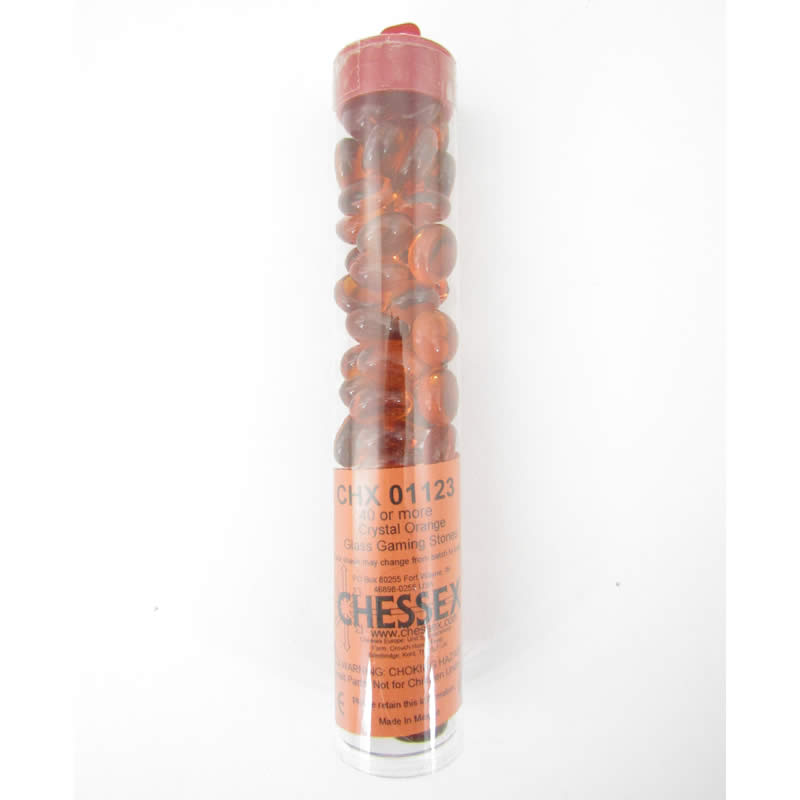 WCX01123 Crystal Orange Gaming Stones 12 - 14mm (40 or More) Chessex (ONLINE ORDER ONLY)