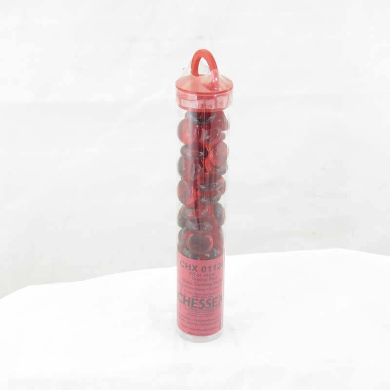 WCX01124 Crystal Red Gaming Stones 12 - 14mm (40 or More) Chessex (ONLINE ORDER ONLY)
