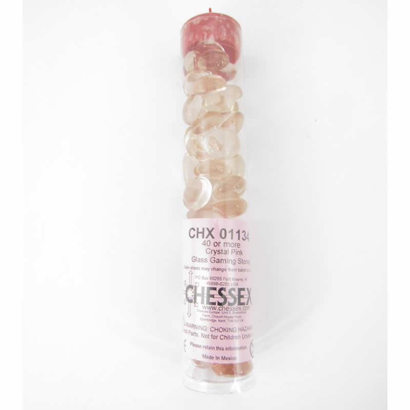 WCX01134 Crystal Pink Gaming Stones 12 - 14mm (40 or More) Chessex (ONLINE ORDER ONLY)