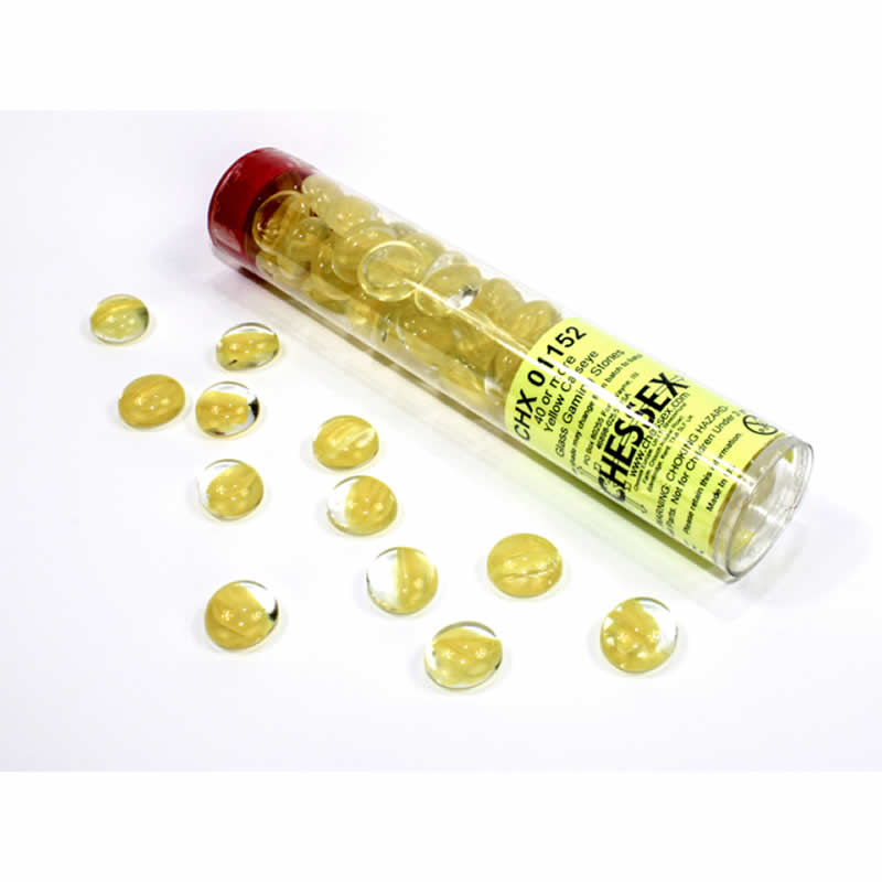 WCX01152 Yellow Catseye Gaming Stones 12 - 14mm (40 or More) Chessex (ONLINE ORDER ONLY)