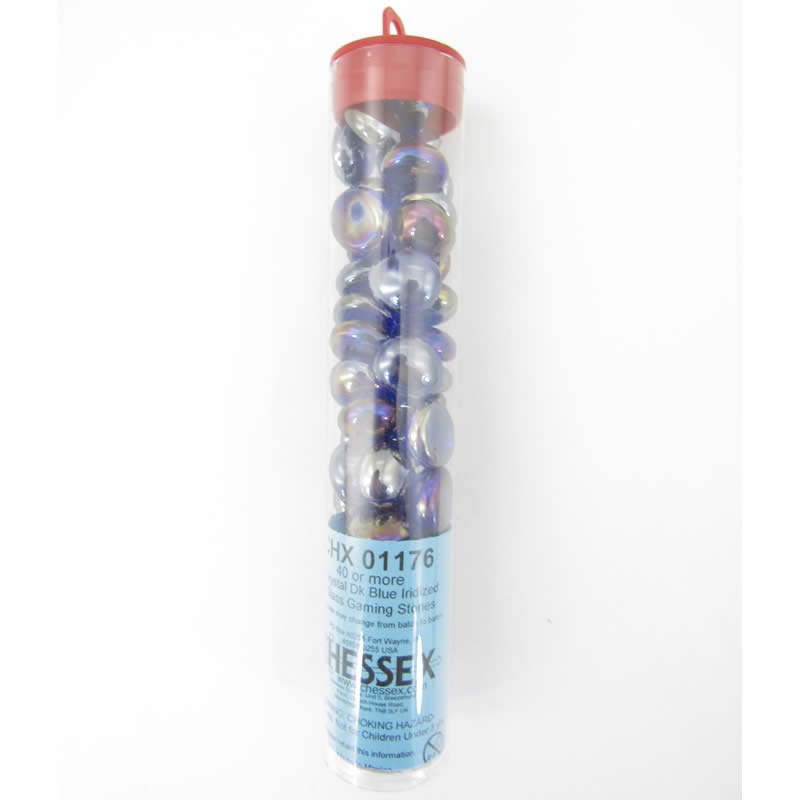 WCX01176 Crystal Dark Blue Iridized Gaming Stones 12 - 14mm (40 or More) (ONLINE ORDER ONLY)