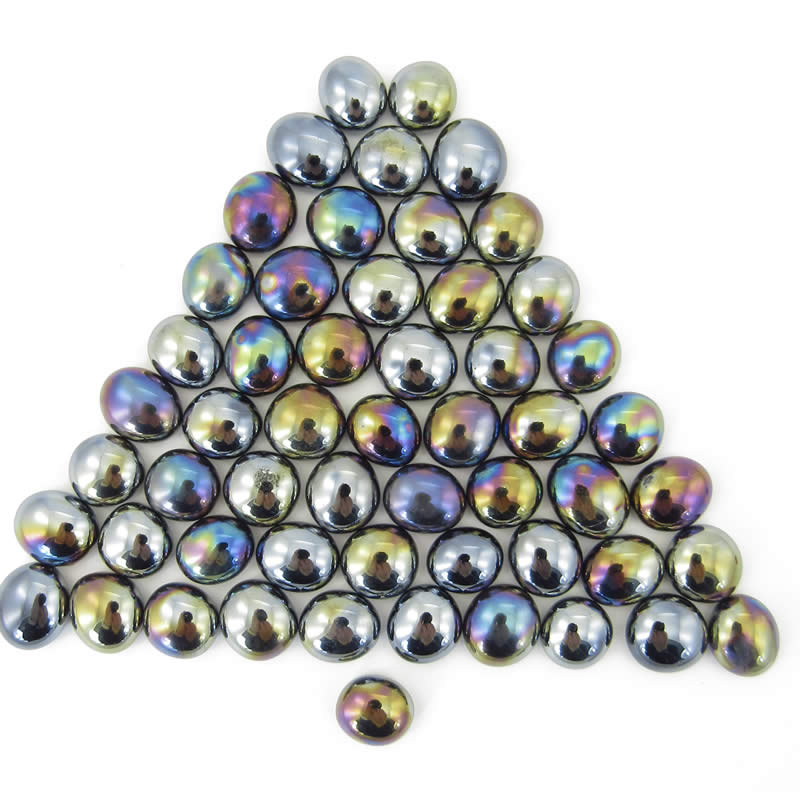 WCX01178 Black Opal Iridized Color Gaming Stones 12 - 14mm (40 or More) (ONLINE ORDER ONLY)