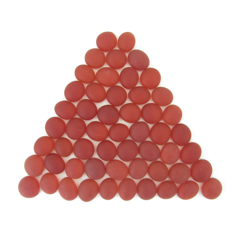 WCX01184 Crystal Red Frosted Gaming Stones 12 - 14mm (40 or More) (ONLINE ORDER ONLY)