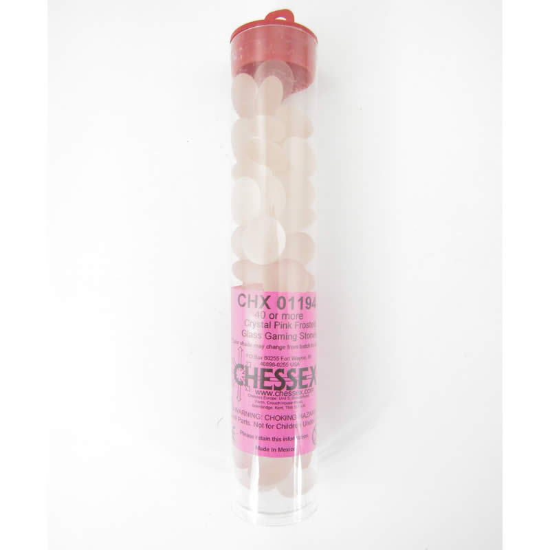 WCX01194 Crystal Pink Frosted Gaming Stones 12 - 14mm (40 or More) Chessex (ONLINE ORDER ONLY)
