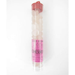 WCX01194 Crystal Pink Frosted Gaming Stones 12 - 14mm (40 or More) Chessex (ONLINE ORDER ONLY)