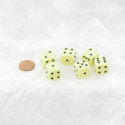 WCX25662E6 Yellow Pastel Dice with Black Pips D6 16mm (5/8in) Pack of 6 (ONLINE ORDER ONLY)