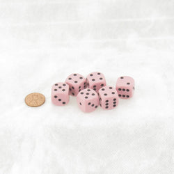 WCX25664E6 Pink Pastel Dice with Black Pips D6 16mm (5/8in) Pack of 6 (ONLINE ORDER ONLY)