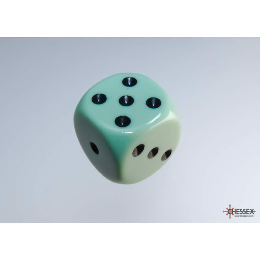 WCX25665E6 Green Pastel Dice with Black Pips D6 16mm (5/8in) Pack of 6 (ONLINE ORDER ONLY)