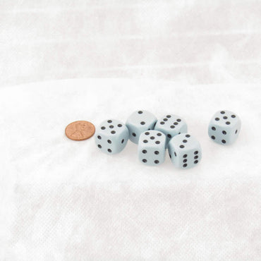WCX25666E6 Blue Pastel Dice with Black Pips D6 16mm (5/8in) Pack of 6 (ONLINE ORDER ONLY)