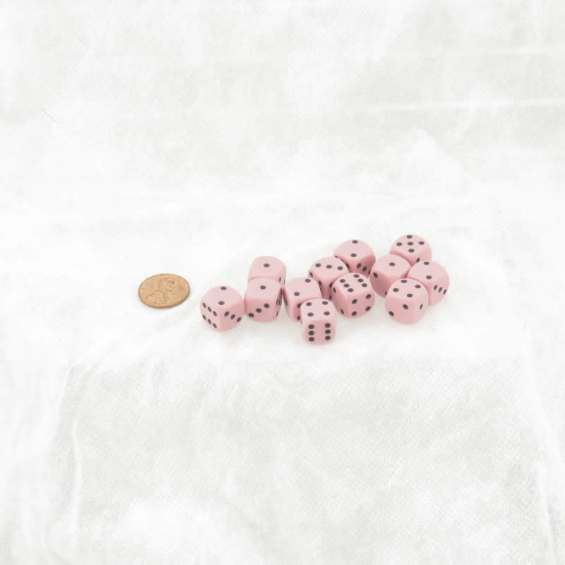 WCX25864E12 Pink Pastel Dice with Black Pips D6 12mm (1/2in) Pack of 12 (ONLINE ORDER ONLY)