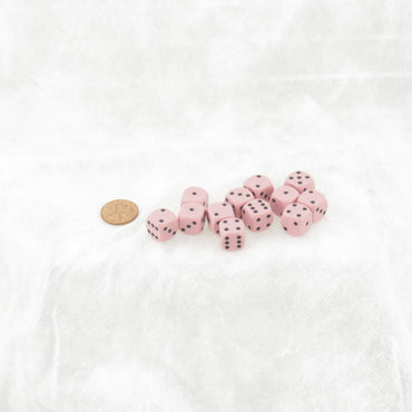 WCX25864E12 Pink Pastel Dice with Black Pips D6 12mm (1/2in) Pack of 12 (ONLINE ORDER ONLY)