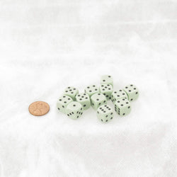 WCX25865E12 Green Pastel Dice with Black Pips D6 12mm (1/2in) Pack of 12 (ONLINE ORDER ONLY)
