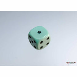 WCX25865E12 Green Pastel Dice with Black Pips D6 12mm (1/2in) Pack of 12 (ONLINE ORDER ONLY)