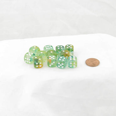 WCX27955E12 Spring Nebula Luminary Dice White Pips 12mm (1/2in) D6 Set of 12 (ONLINE ORDER ONLY)