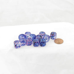 WCX27957E12 Nocturnal Nebula Luminary Dice Blue Pips 12mm (1/2in) D6 Set of 12 (ONLINE ORDER ONLY)